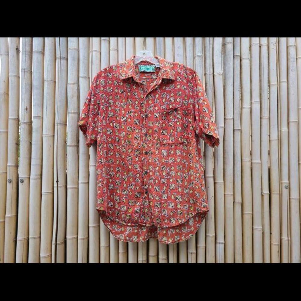 Hawaiian Unisex Small Button Down Collared Shirt Pioneer